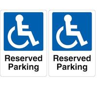 V Safety Reserved Parking - Mandatory Disabled 210 x 297 mm (A4) - 3mm Aluminium Composite Safety Sign (Pack of 2)