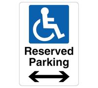 V Safety Reserved Parking - Mandatory Disabled - Arrow Left/Right 210 x 297 mm (A4) - 3mm Aluminium Composite Safety Sign