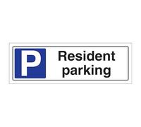 V Safety Resident Parking - Landscape 450 x 150 mm - Self Adhesive Vinyl Safety Sign