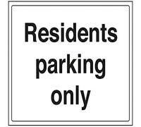 V Safety Residents Parking Only Parking Sign - 400mm x 300mm - 1mm Rigid Plastic