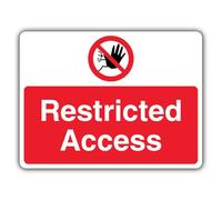 V Safety Restricted Access - Landscape Safety Sign - 400 x 300 mm - 3mm Aluminium Composite