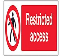 V Safety Restricted Access Warning Sign - 300mm x 100mm - 1mm Rigid Plastic