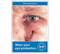 V Safety Risk Of Eye Injury A2 Poster - 420 x 594mm - Standard