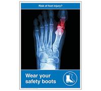 V Safety Risk Of Foot Injury A2 Poster - 420 x 594mm - Premium