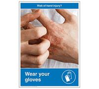 V Safety Risk Of Hand Injury A2 Poster - 420 x 594mm - Premium
