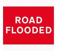 V Safety Road Flooded Sign - 600mm x 450mm - 2mm Rigid Plastic