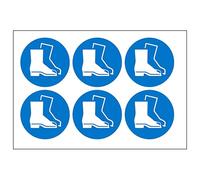 V Safety Safety Boots Vinyl Labels On A Sheet 100 mm Dia - Self Adhesive Vinyl - Sheet of 6 Safety Sign