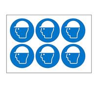V Safety Safety Helmet Vinyl Labels On A Sheet 50 mm Dia - Self Adhesive Vinyl - Sheet of 6 Safety Sign