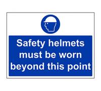 V Safety Safety Helmets Beyond Point Ppe Sign - Rigid Plastic - 600X450mm (X3)