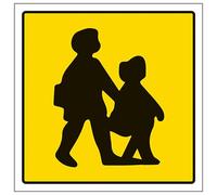 V Safety School Bus - Window Sticker 200 x 200 mm - Face Adhesive Window Sticker Safety Sign