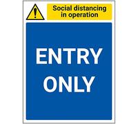 V Safety SD In Operation - Entry Only - 300mm x 400mm - 1mm Rigid Plastic