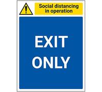 V Safety SD In Operation - Exit Only - 300mm x 400mm - 1mm Rigid Plastic