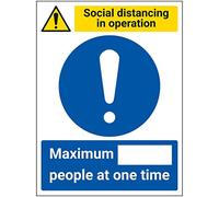 V Safety SD In Operation - Max People At One Time - 300mm x 400mm - Self Adhesive Vinyl