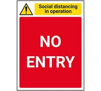 V Safety SD In Operation - No Entry - 150mm x 200mm - Self Adhesive Vinyl