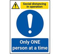 V Safety SD In Operation - Only One Person At A Time - 150mm x 200mm - Self Adhesive Vinyl