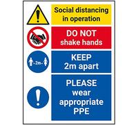 V Safety SD In Operation - Please Wear Appropriate PPE - 150mm x 200mm - Self Adhesive Vinyl