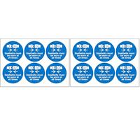 V Safety Seatbelts Must Be Worn at All Times Vinyl Labels On A Sheet 65 mm Dia - Self Adhesive Vinyl - Sheet of 6 Safety Sign (Pack of 2)