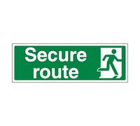 V Safety Secure Route Right 300 x 100 mm - Perspex Clear Cast Acrylic Safety Sign