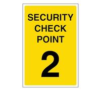 V Safety Security Check Point 2 300 x 450 mm - 2mm Rigid Plastic