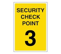 V Safety Security Check Point 3 100 x 150 mm - 2mm Rigid Plastic