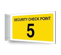 V Safety Security Check Point 5 - Corridor Sign 300 x 150 mm - 3mm Indoor Palboard + T Channel