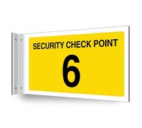 V Safety Security Check Point 6 - Corridor Sign 300 x 150 mm - 3mm Indoor Palboard + T Channel