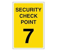 V Safety Security Check Point 7 200 x 300 mm - 2mm Super-Tough Rigid Plastic