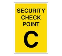 V Safety Security Check Point C 200 x 300mm - 1mm Rigid Plastic
