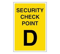 V Safety Security Check Point D 200 x 300 mm - Self Adhesive Vinyl