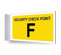 V Safety Security Check Point F - Corridor Sign 300 x 150 mm - 3mm Indoor Palboard + T Channel