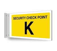 V Safety Security Check Point K - Corridor Sign 300 x 150 mm - 3mm Indoor Palboard + T Channel