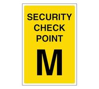 V Safety Security Check Point M 100 x 150 mm - 1mm Rigid Plastic