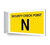 V Safety Security Check Point N - Corridor Sign 300 x 150 mm - 3mm Indoor Palboard + T Channel - Customised