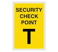 V Safety Security Check Point T 100 x 150 mm - Glow In The Dark Self Adhesive Vinyl