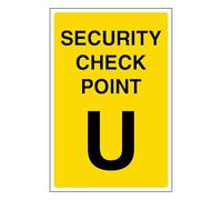 V Safety Security Check Point U 100 x 150 mm - 1mm Rigid Plastic