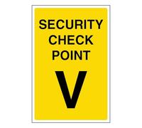 V Safety Security Check Point V 100 x 150 mm - 2mm Rigid Plastic