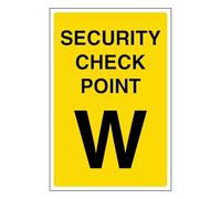 V Safety Security Check Point W 100 x 150 mm - 2mm Rigid Plastic