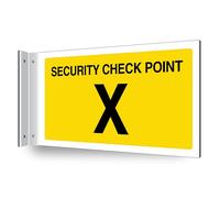 V Safety Security Check Point X - Corridor Sign 300 x 150 mm - 3mm Indoor Palboard + T Channel - Customised