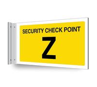 V Safety Security Check Point Z - Corridor Sign 300 x 150 mm - 3mm Indoor Palboard + T Channel - Customised