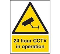 V Safety Security Notice, CCTV In Operation Sign - Portrait - 200mm x 300mm - Self Adhesive Vinyl