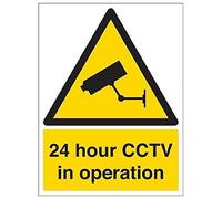 V Safety Security Notice, Cctv in Operation Sign - Portrait - 300 mm x 400 mm - Self Adhesive Vinyl Safety Sign
