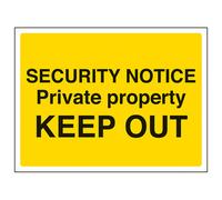 V Safety Security Notice Private Property Keep Out Adhesive Vinyl 400X300mm (X3)