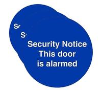 V Safety Security Notice This Door Is Alarmed 100 x 100 mm - 3mm Aluminium Composite Safety Sign (Pack of 3)