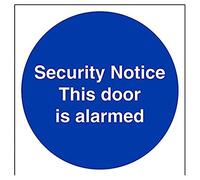 V Safety Security Notice This Door Is Alarmed Fire Door Sign - 150mm x 150mm - 1mm Rigid Plastic