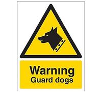 V Safety Security Notice, Warning Guard Dogs Sign - 150mm x 200mm - Self Adhesive Vinyl