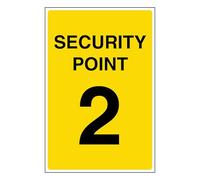 V Safety Security Point 2 100 x 150 mm - Glow In The Dark 1mm Rigid Plastic