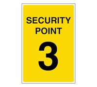V Safety Security Point 3 100 x 150 mm - Glow In The Dark 1mm Rigid Plastic