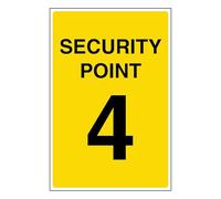 V Safety Security Point 4 100 x 150 mm - Glow In The Dark 1mm Rigid Plastic