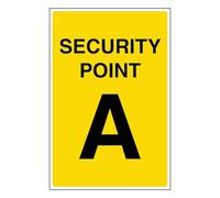 V Safety Security Point A 100 x 150 mm - Glow In The Dark Self Adhesive Vinyl
