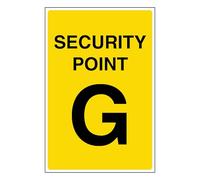 V Safety Security Point G 100 x 150 mm - Glow In The Dark 1mm Rigid Plastic